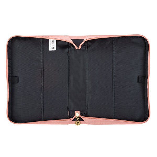 He Works All Things For the Good Bible Cover, LuxLeather, Floral, Medium