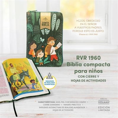 Biblia para niños en español Reina Valera 1960 Interactiva Edicion Limitada con cierre