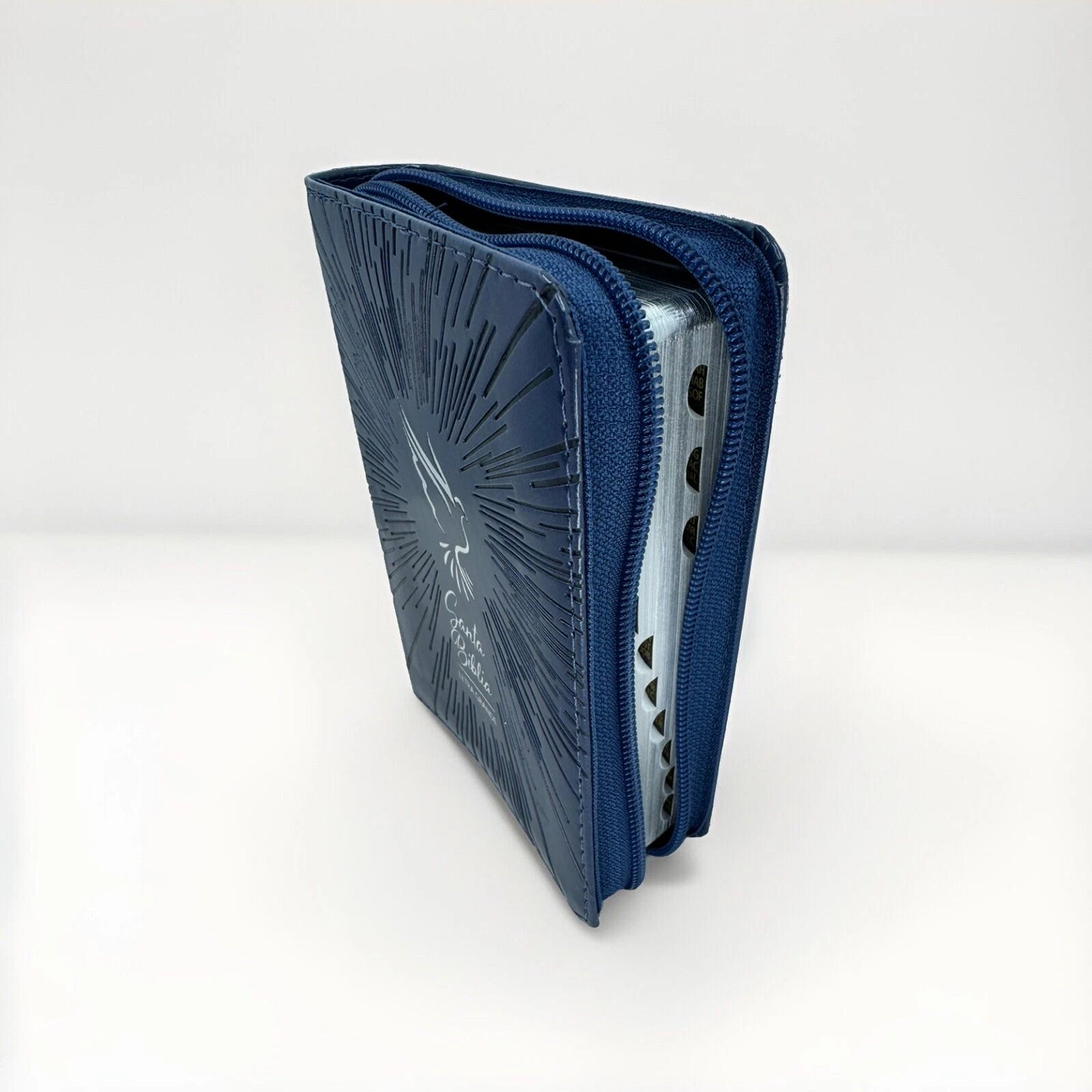 Santa Bíblia RVR 1960 de Bolsillo Color Azul Con Concordancia, Letra Grande 9 Pts Y Zipper