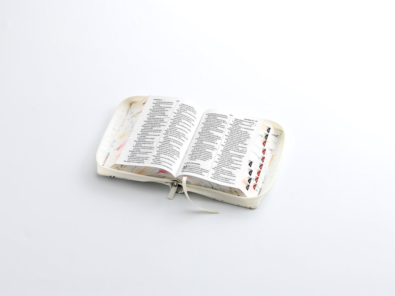 Biblia RVR60 Tamaño compacto Letra Grande 12 puntos i/piel Flores sobre blanco cierre/índice