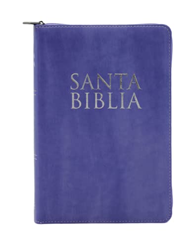 Biblia con Zipper Letra Grande de 12 puntos - Reina-Valera 1960 - morado con indice