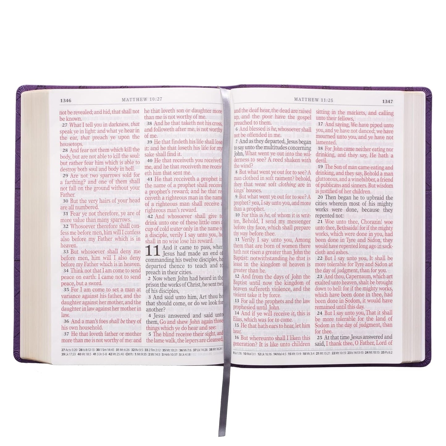 KJV Holy Bible, Super Giant Print Faux Leather Red Letter Edition - Ribbon Marker, King James Version, Purple