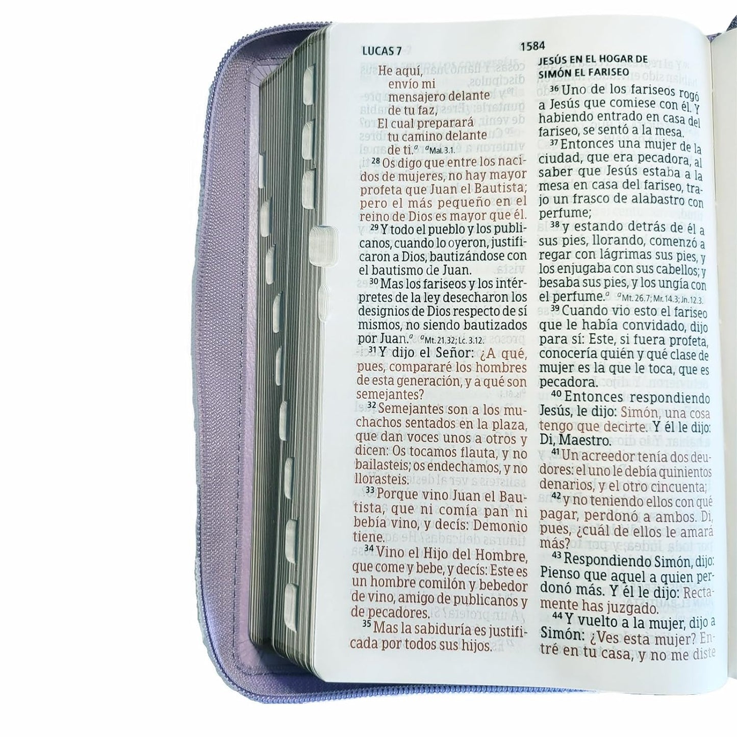 Biblia Letra Gigante para Mujer Manual 14 puntos con cierre RV1960 violeta floral con indice