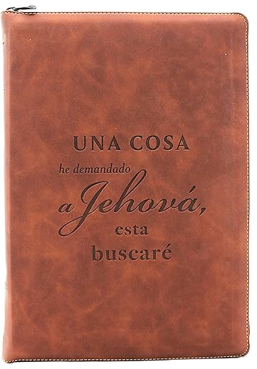 Biblia de Estudio Reina Valera 1960 ArcoIris en nueva letra grande con Cierre Indice Senti Cuero color Cafe con Estuche de proteccion