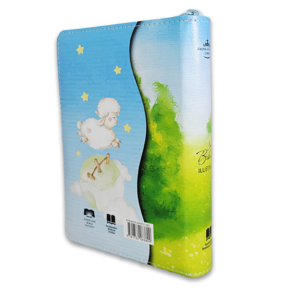 Biblia Ilustrada para Niños Compacta RV1960, imit. piel ovejita con índice
