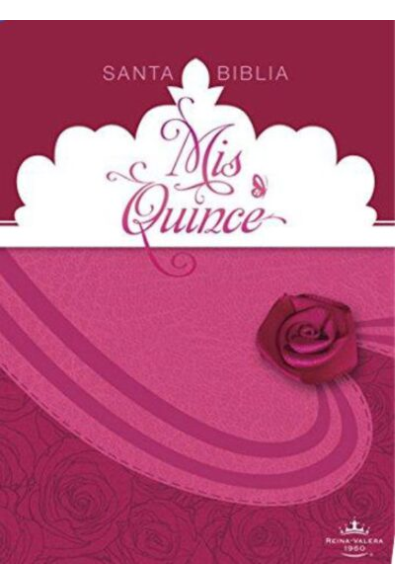 Biblia Quinceañera Coctel De Frambuesa Con Aplique Simil Piel Reina Valera 1960