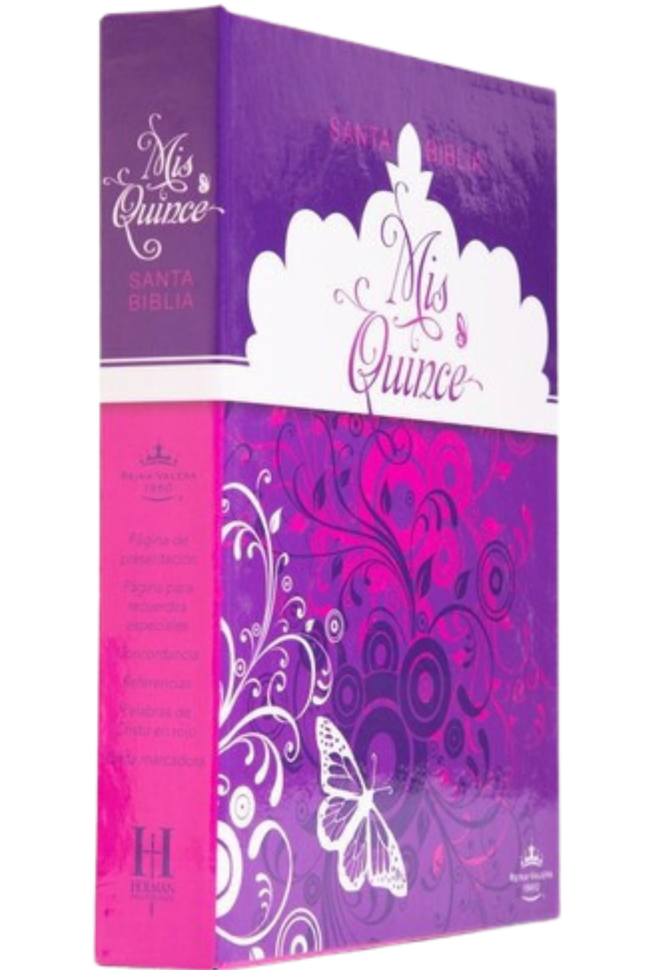 Biblia Quinceañera Amatista Mariposa Simil Piel Reina Valera 1960