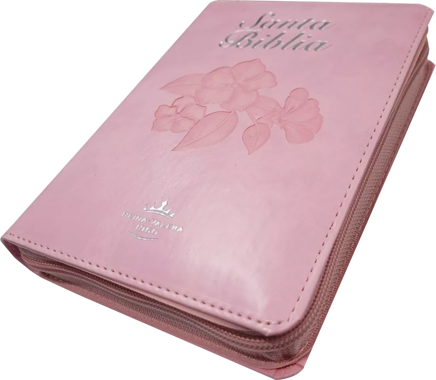 Biblia RVR60 – Concordancia, Imitación Piel Rosa Noble, Cierre, Indice y Fuente de Bendiciones