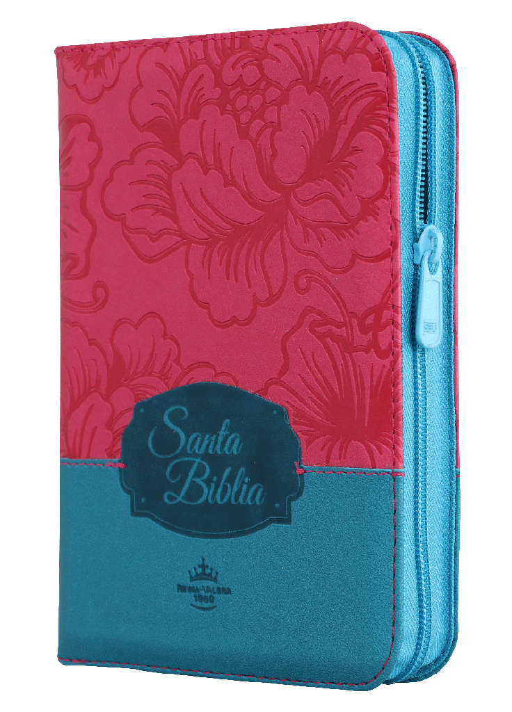 Biblia Compacta Fuscia Azul Turquesa Cierre Index RVR 1960