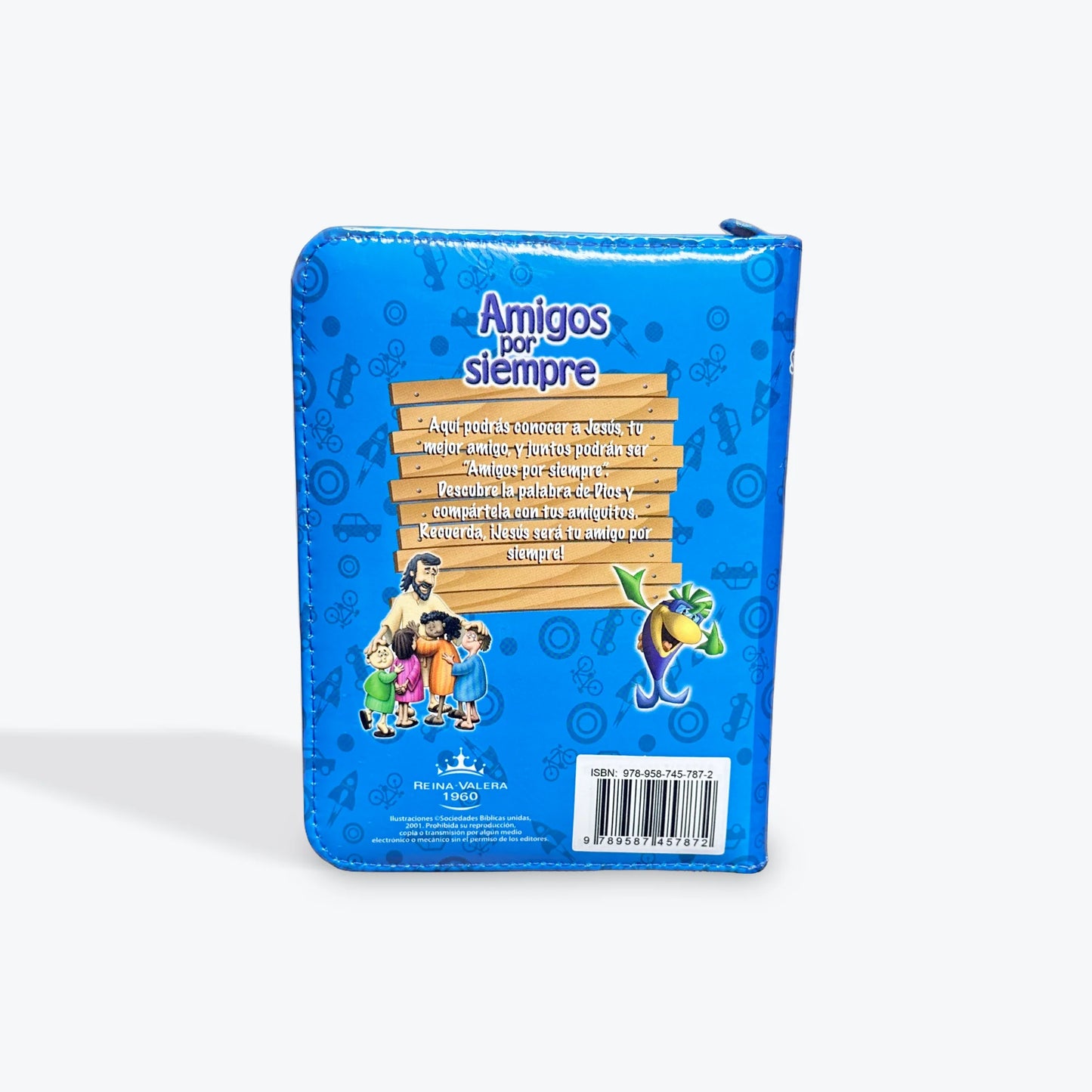 RVR1960 Biblia Amigos Por Siempre Azul con Cierre y Indice