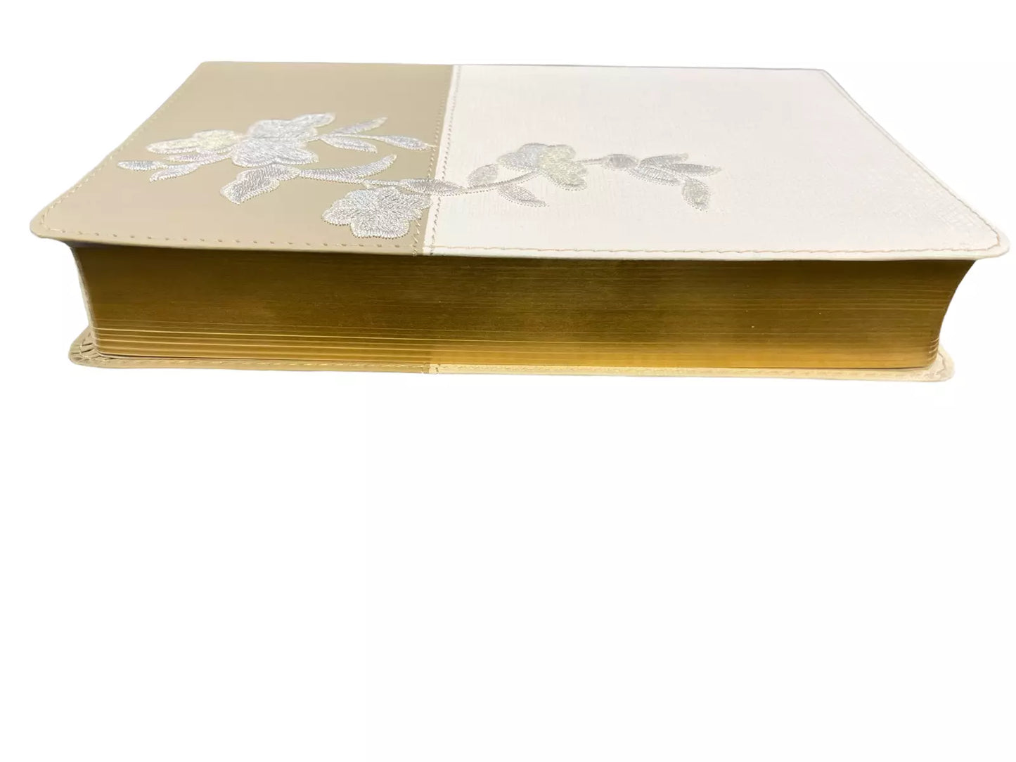 Reina Valera 1960 Biblia Recuerdo de Boda, blanco/lino/encaje símil piel