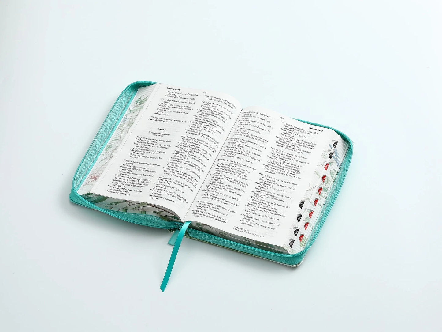Biblia con Cierre Letra Grande 12 puntos para Mujer RV1960 imit piel turquesa