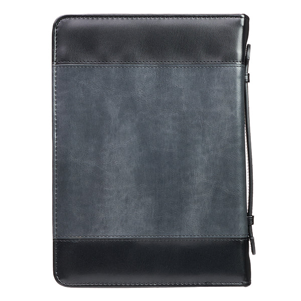 Be Strong and Courageous Bible Cover, LuxLeather, Black, Medium