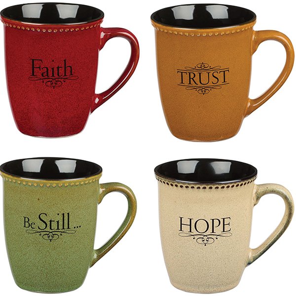 Phrases of Faith Mug Set, Set of 4