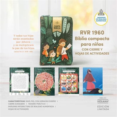 Biblia para niños en español Reina Valera 1960 Interactiva Edicion Limitada con cierre