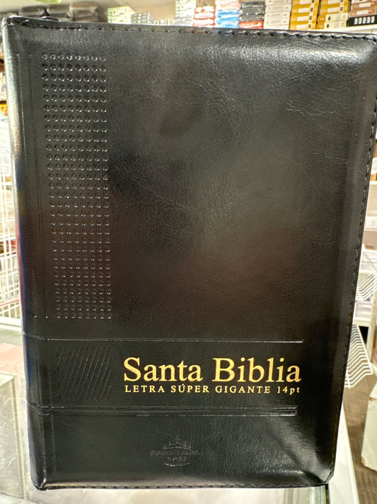 Biblia Letra Gigante con Cierre RV1960, imit. piel manual negro con índice
