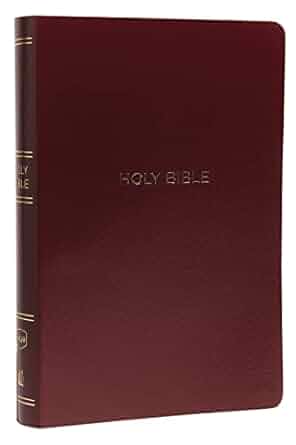 NKJV Holy Bible, Giant Print Center-Column Reference Bible, Burgundy Leather-look, Thumb Indexed, 72,000+ Cross References, Red Letter, Comfort Print: New King James Version