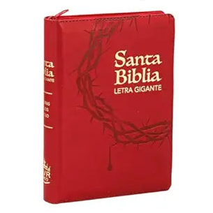 Biblia RV1960 Letra Gigante Tamaño Manual con concordancia e indice en orilla (Rojo - símil piel con ziper)