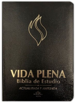 Biblia de Estudio RVR 1960 Vida Plena, Piel Fabricada, Negra Con Index