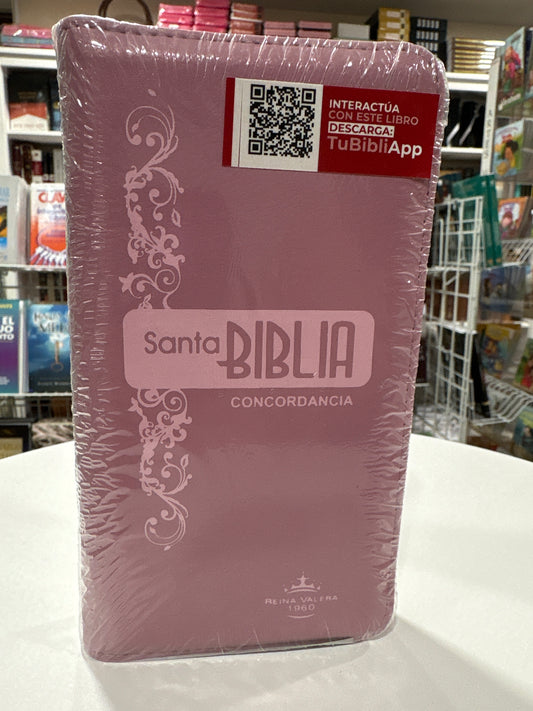 Biblia Chequera Rosa con Cierre e Index RVR1960