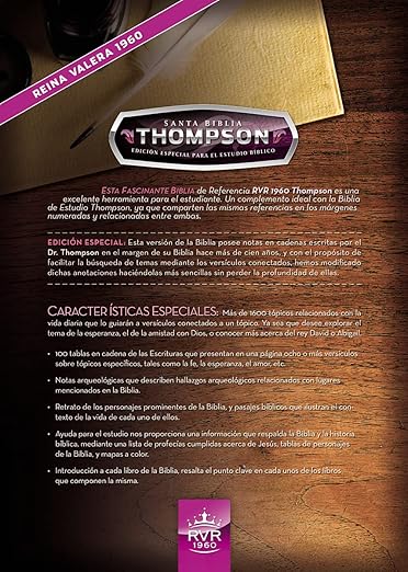 RVR60, Biblia de Referencia Thompson, Edición especial para el estudio Bíblico, Leathersoft, Dos tonos