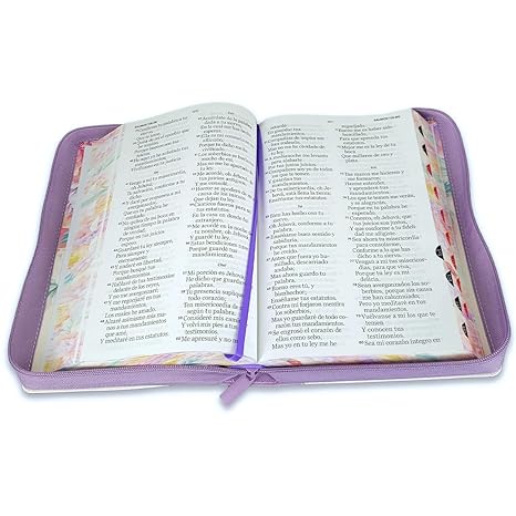 Biblia Para Mujer Letra Gigante 14 puntos Manual RVR, 1960 Jardín Lila Con Indice