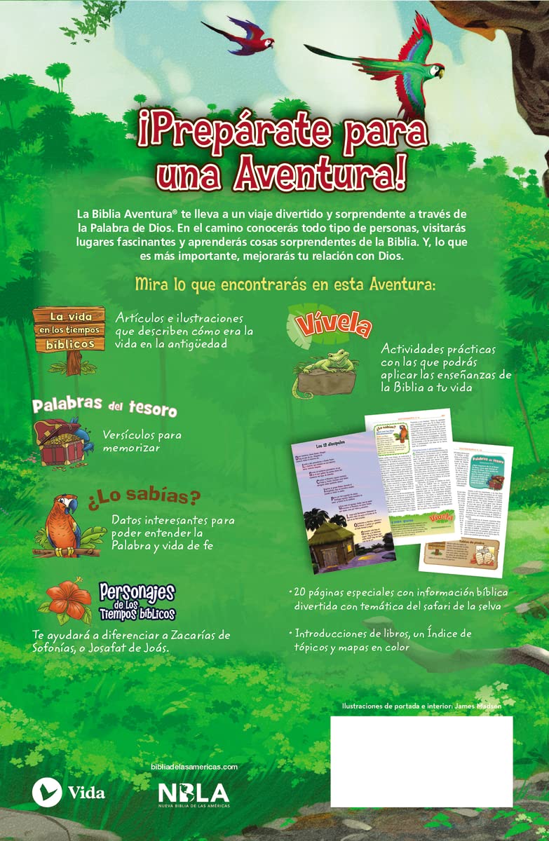 NBLA, Biblia Aventura, Interior a color, Leathersoft, Coral, con Cierre,