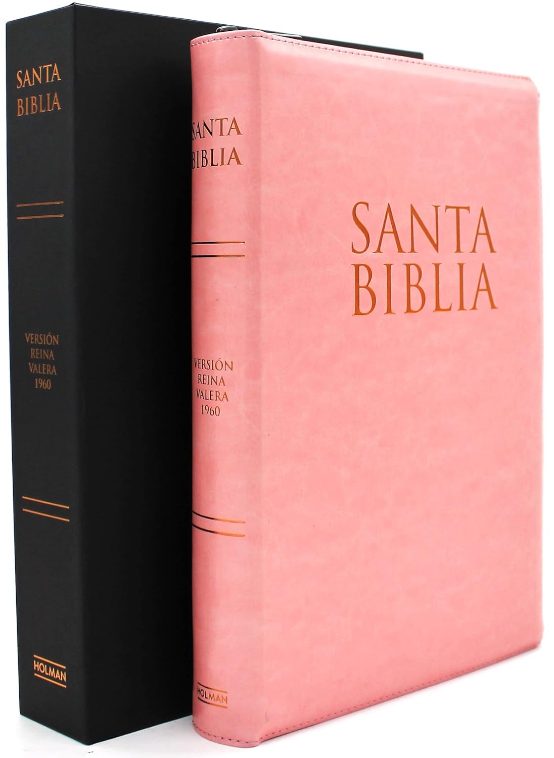 Biblia para Mujer Reina Valera 1960 Letra Super Gigante con Cierre Indice Semil Piel en color Rosado con Estuche de Proteccion Edicion Especial con fotos y ilustraciones