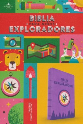 RVR 1960 Biblia para ninos exploradores, lavanda compas simil piel