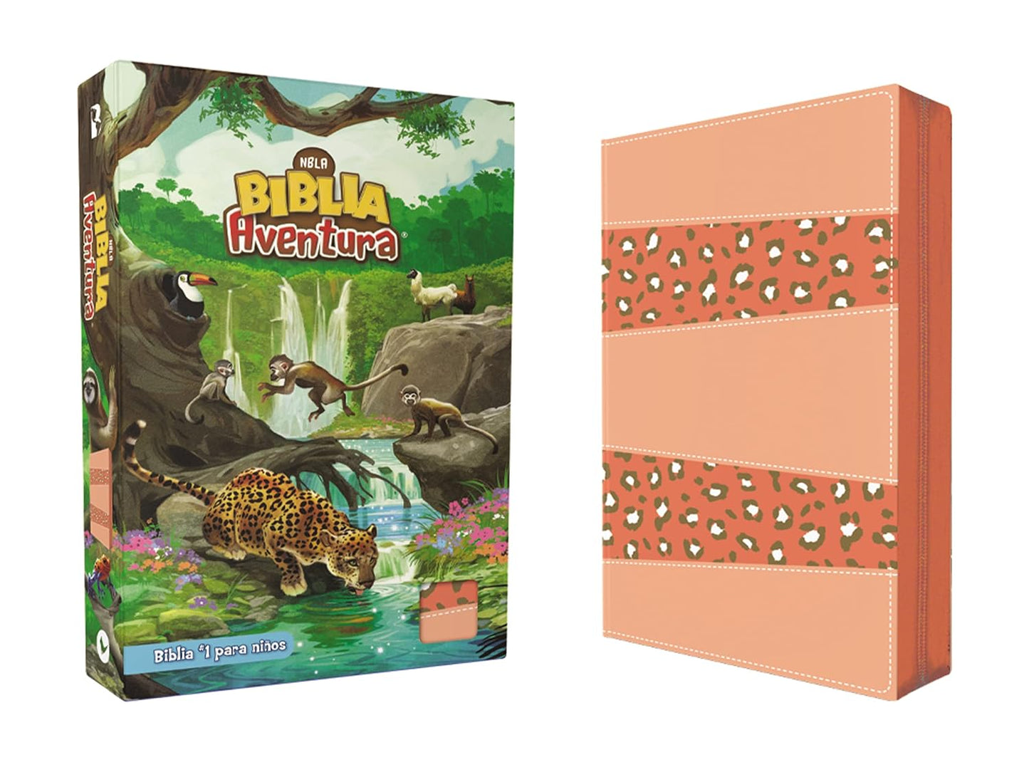 NBLA, Biblia Aventura, Interior a color, Leathersoft, Coral, con Cierre,