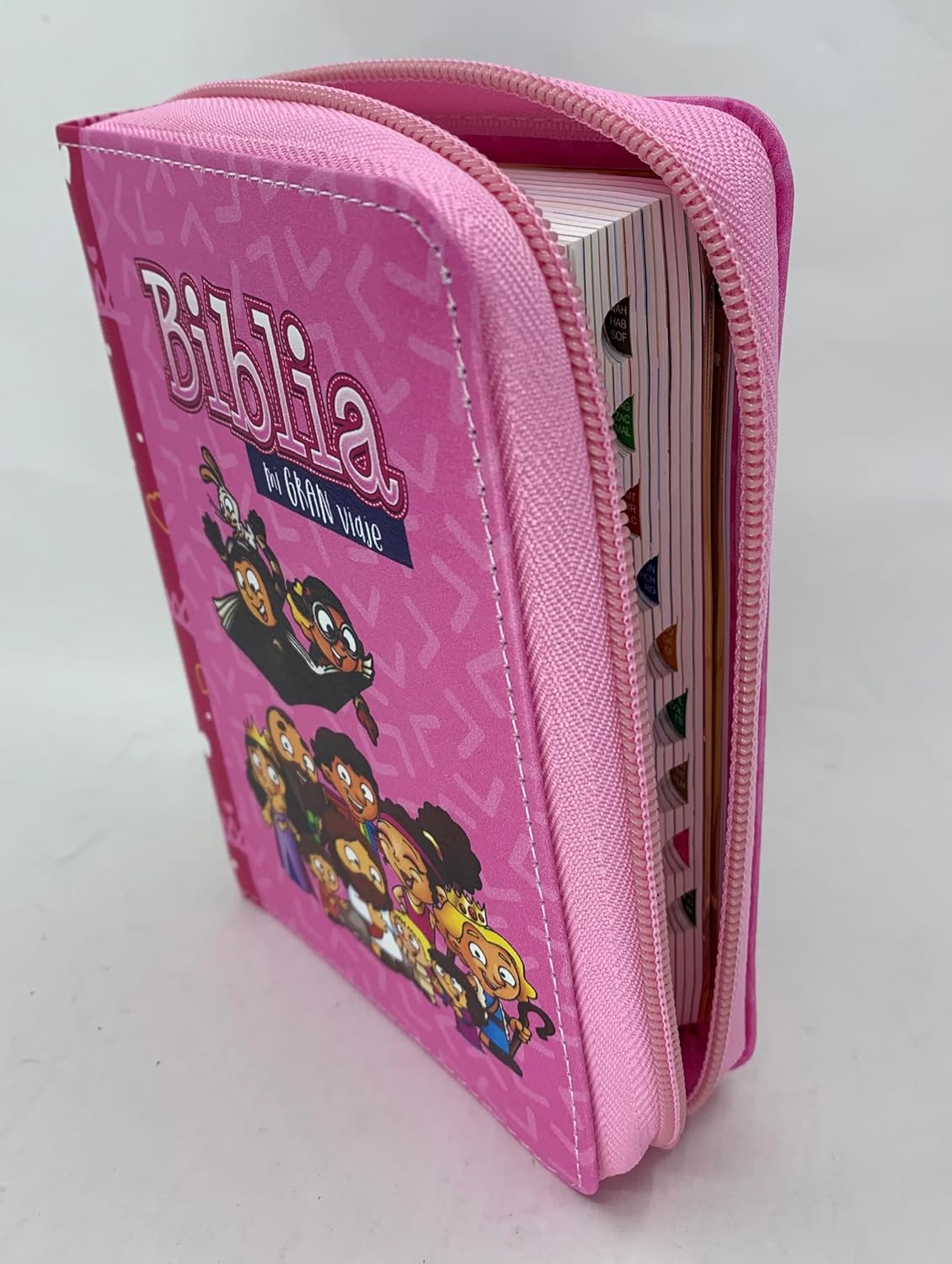 Biblia Para Niñas Mi Gran Viaje RVR, 1960 Color Rosa Con Indice Y Cierre PIEL IMITACION 8.5PUNTOS