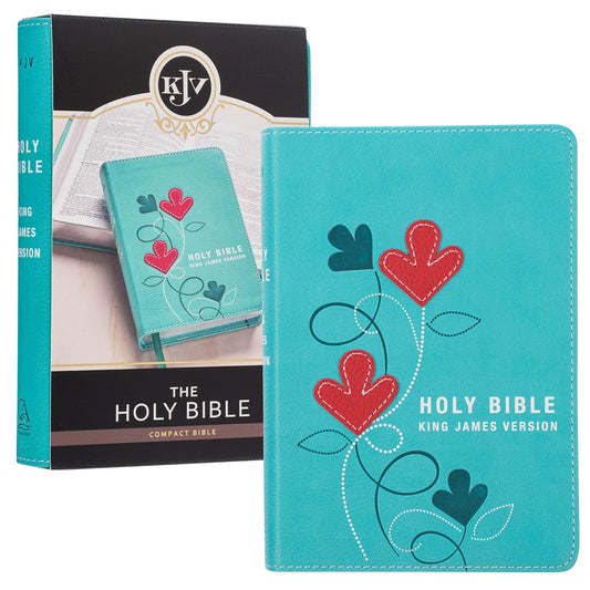 KJV Holy Bible, Compact Faux Leather Red Letter Edition - Ribbon Marker, King James Version, Turquoise (KJV Compact Bible)