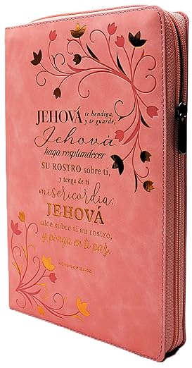 Biblia de Estudio Arco Iris para mujer Reina Valera 1960 con Cierre Indice en color rosado con flores