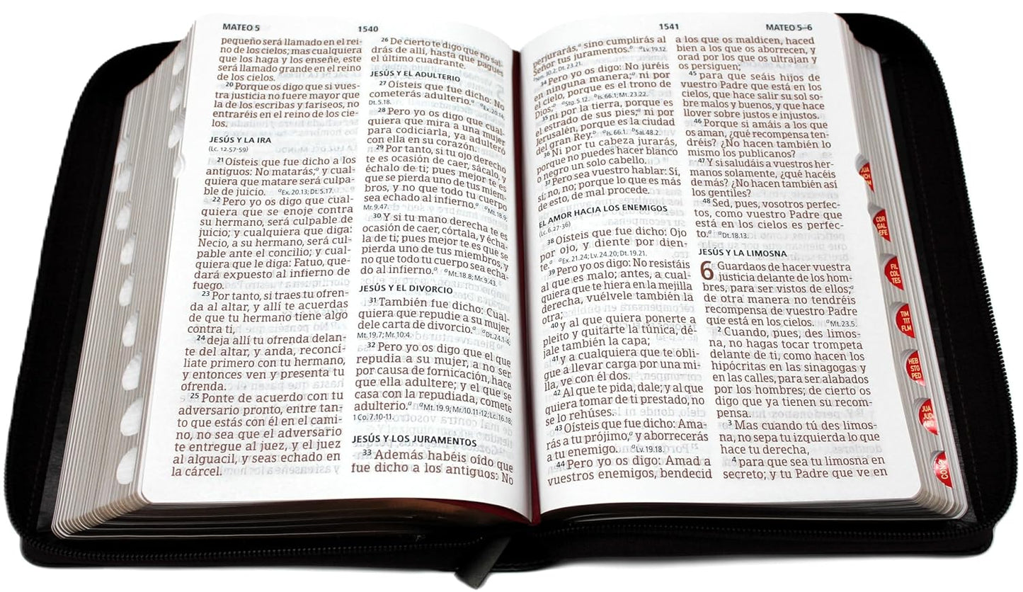 KJV Holy Bible, Compact Faux Leather Red Letter Edition - Ribbon Marker, King James Version, Black Faux Leather, Zipper Closure (KJV Compact Bible)
