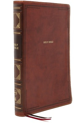NKJV Giant-Print Center-Column Reference Bible, Comfort Print--soft leather-look, brown (indexed)