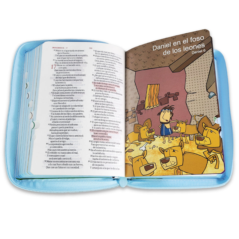 Biblia Ilustrada para Niños Compacta RV1960, imit. piel ovejita con índice