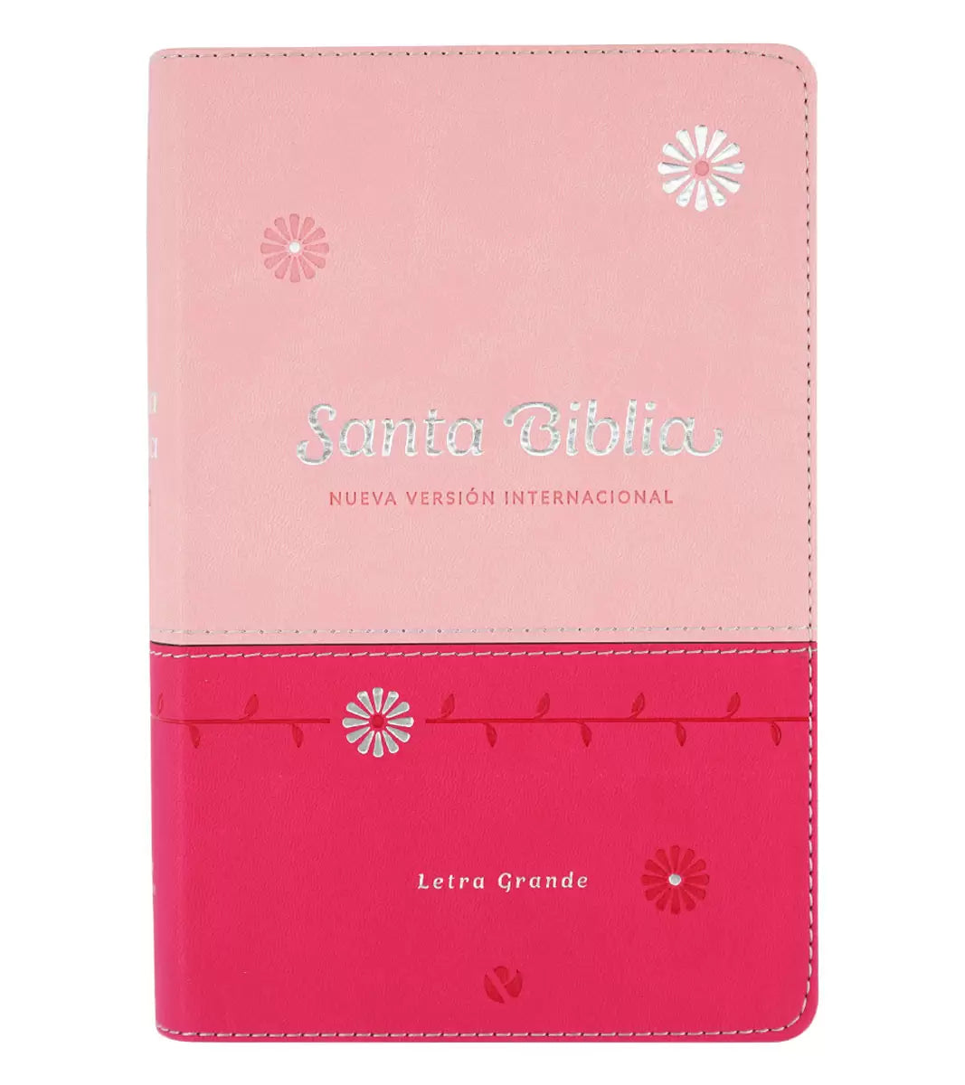 SANTA BIBLIA NVI LETRA GRANDE, TAMAÑO MANUAL – CUERO ECOLOGICO DUO TONO ROSA