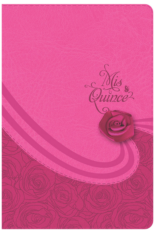 Biblia Quinceañera Coctel De Frambuesa Con Aplique Simil Piel Reina Valera 1960