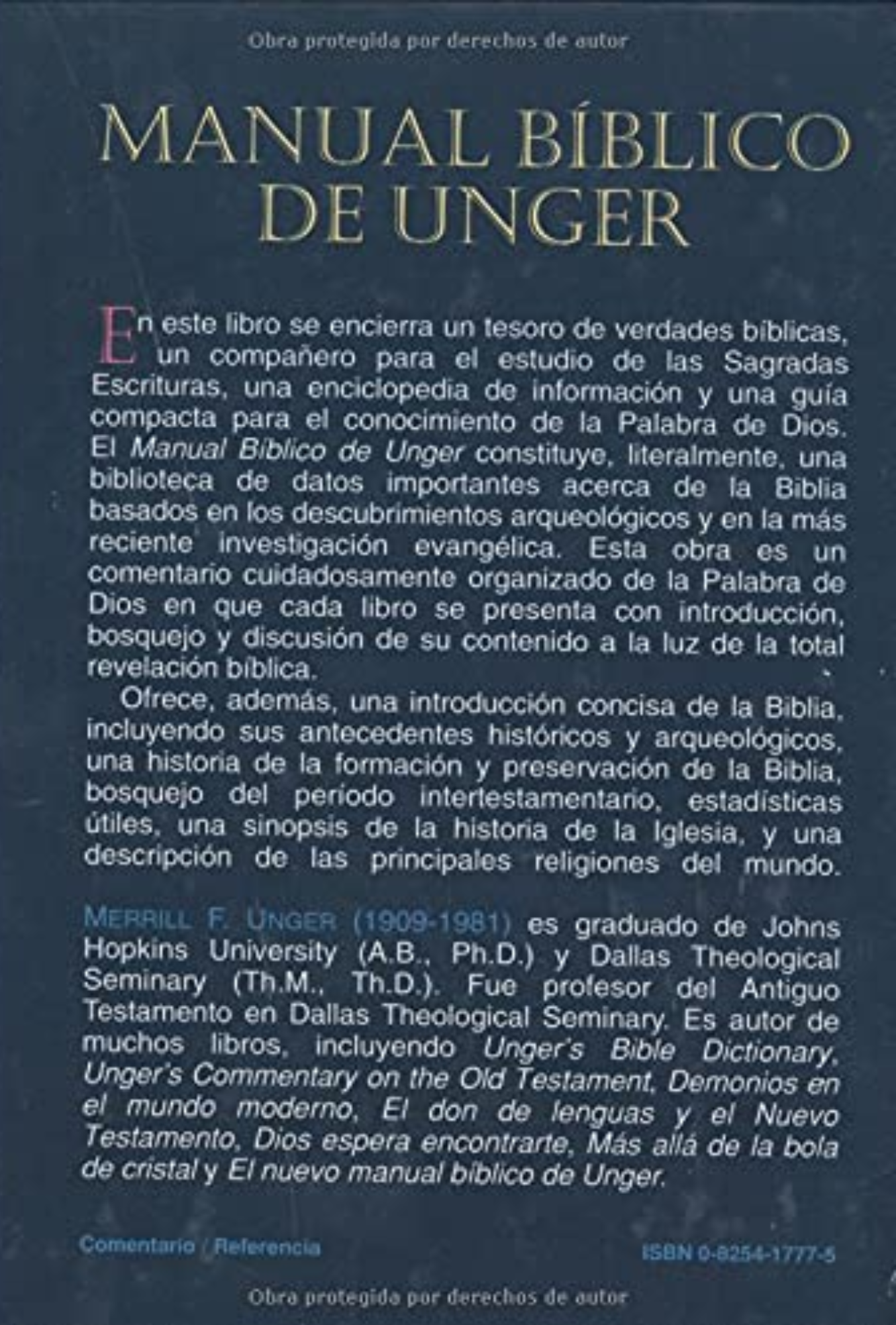 Manual Bíblico de Unger – Tapa Dura – Merrill F. Unger