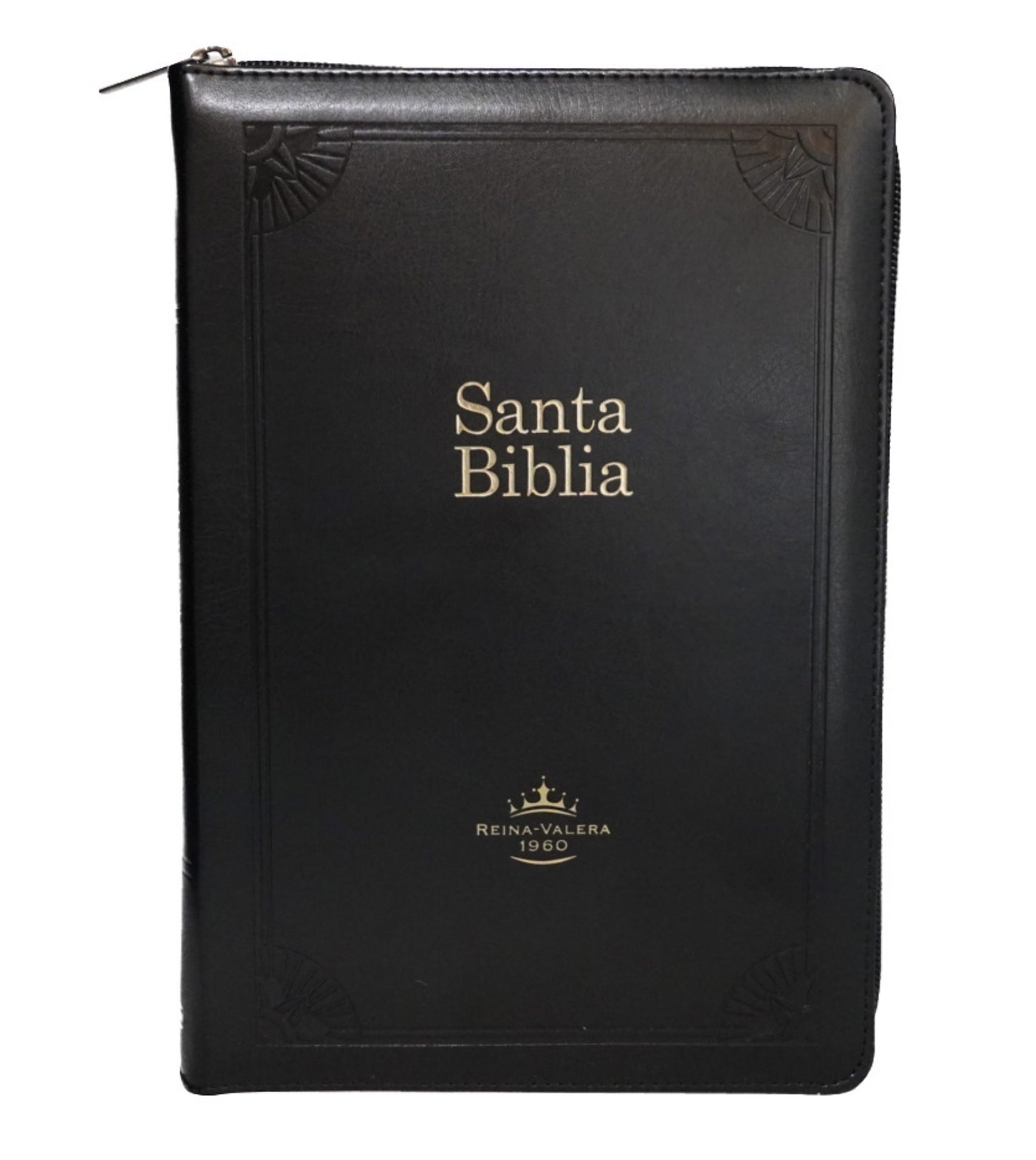 Biblia de estudio arco iris Reina-Valera 1960 piel negro con indice y cierre