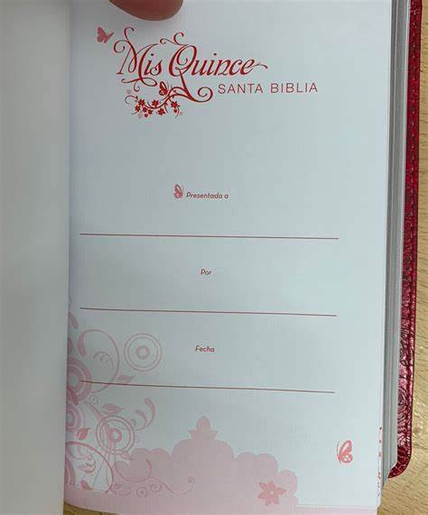 Biblia PARA QUINCEAÑERA Cóctel de Frambuesa Símil Piel REINA VALERA 1960