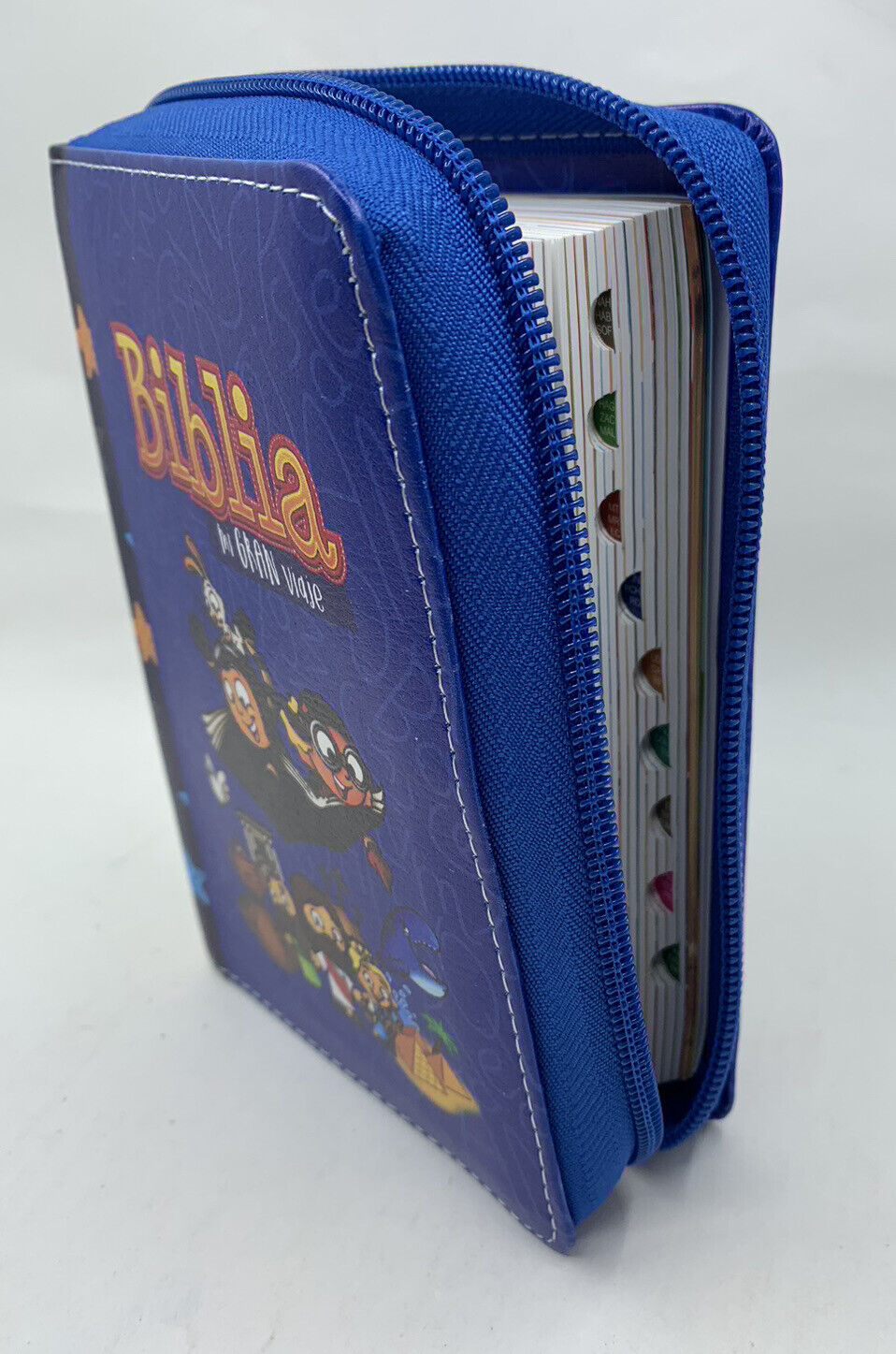Bíblia Para Ninos Ilustrada reina v,1960 Mi Gran Viaje Azul Cierre Indice 8.5