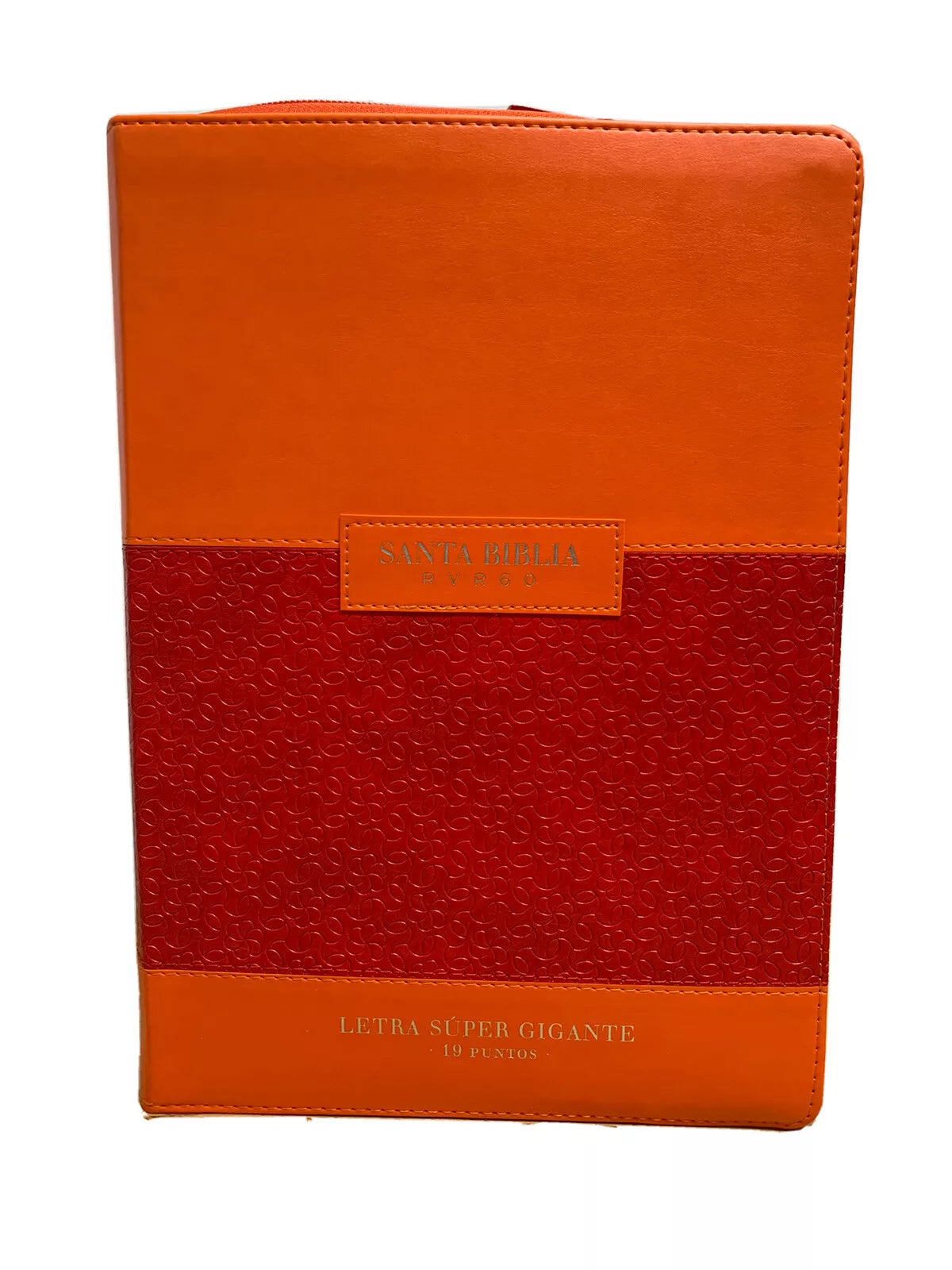 BIBLIA RVR 1960 LETRA SUPER 19 PUNTOS GIGANTE SIMIL PIEL CORAL INDICE CIERRE