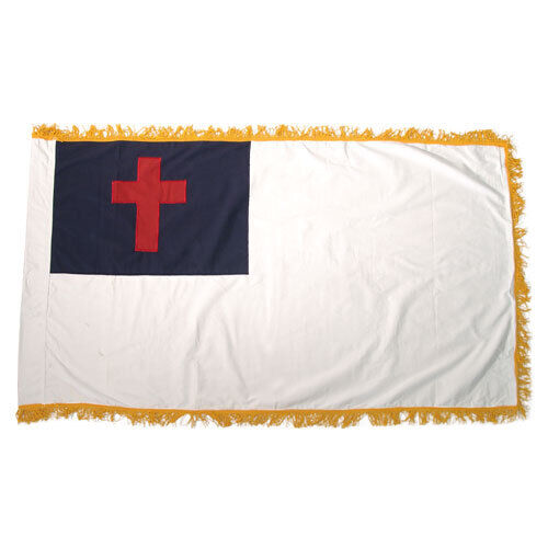 Christian Flag 3ft x 5ft Indoor with Fringe-Nylon